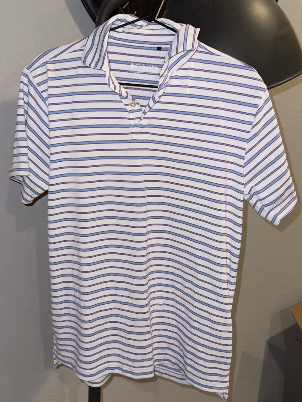 Men's Columbia Golf Striped Polo Shirt, Small